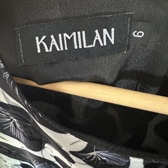 Kaimilan Womens Black & White Abstract‎ Fit & Flare Cocktail Midi Dress Small/6 - Picture 8 of 8